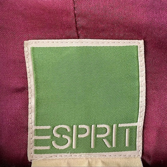 𝅺VINTAGE Esprit Burgundy Tweed Zip Front Utility Jacket Size Medium - Picture 3 of 10